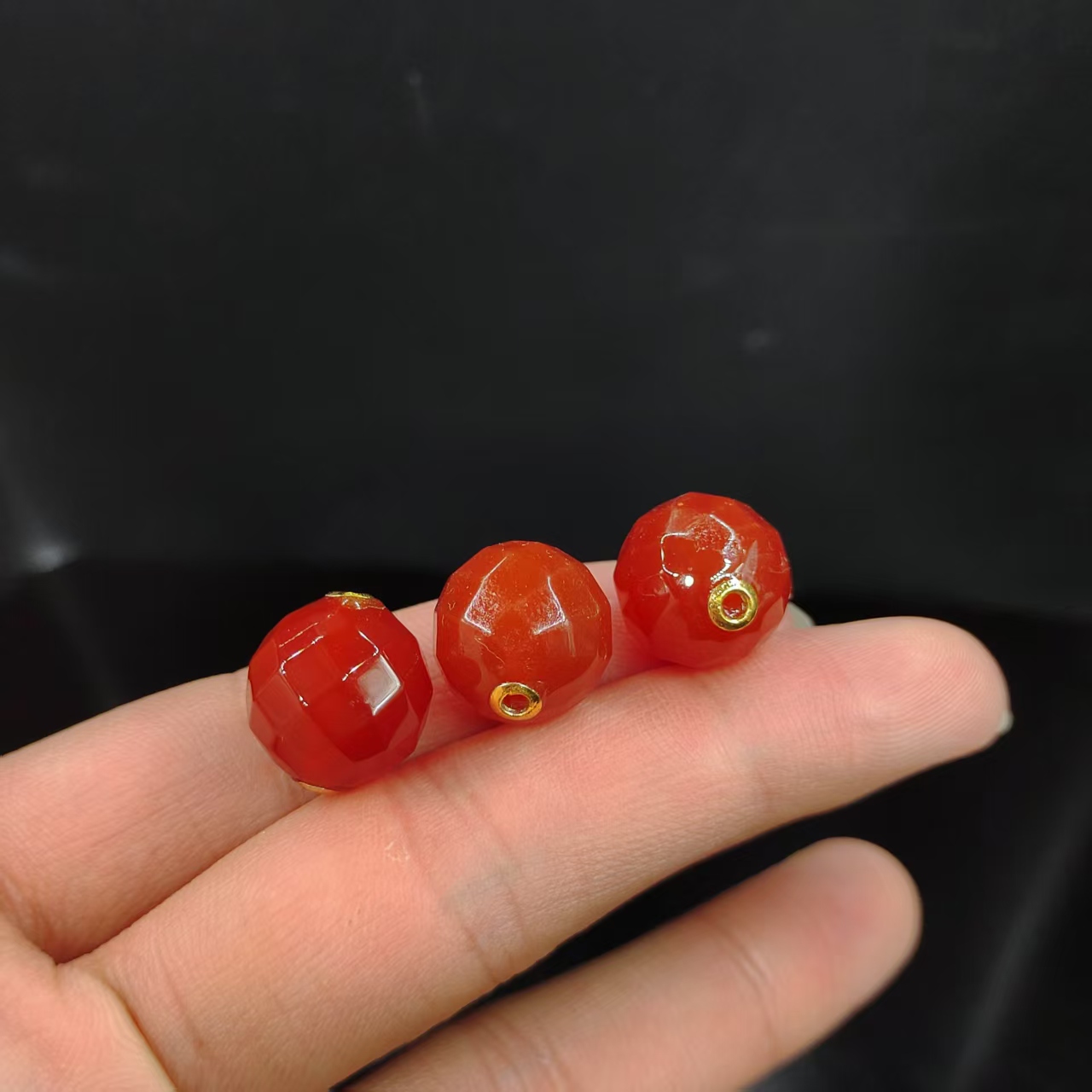 【龙龙严选】18k金牛血红转运珠吊坠B3【多样性发其一】约13mm