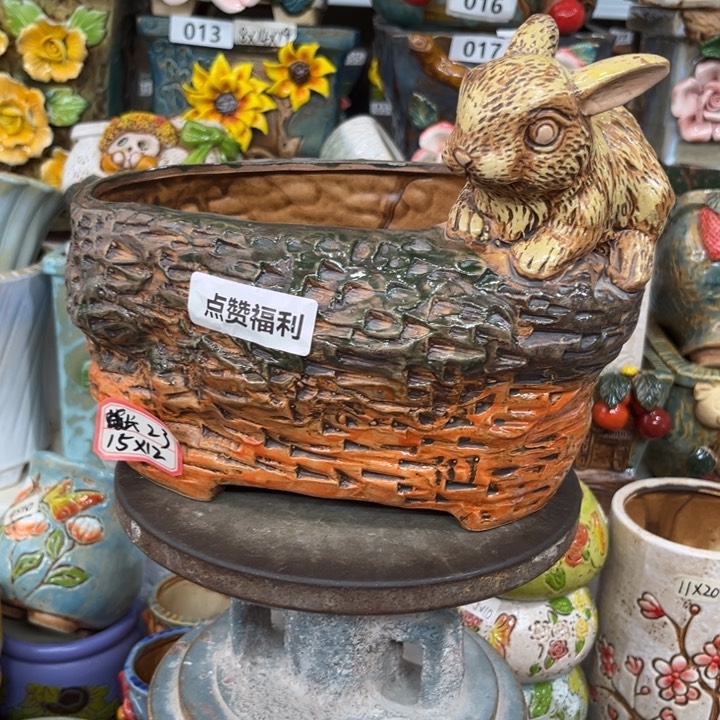 紫砂花盆粗陶材质多肉花盆
