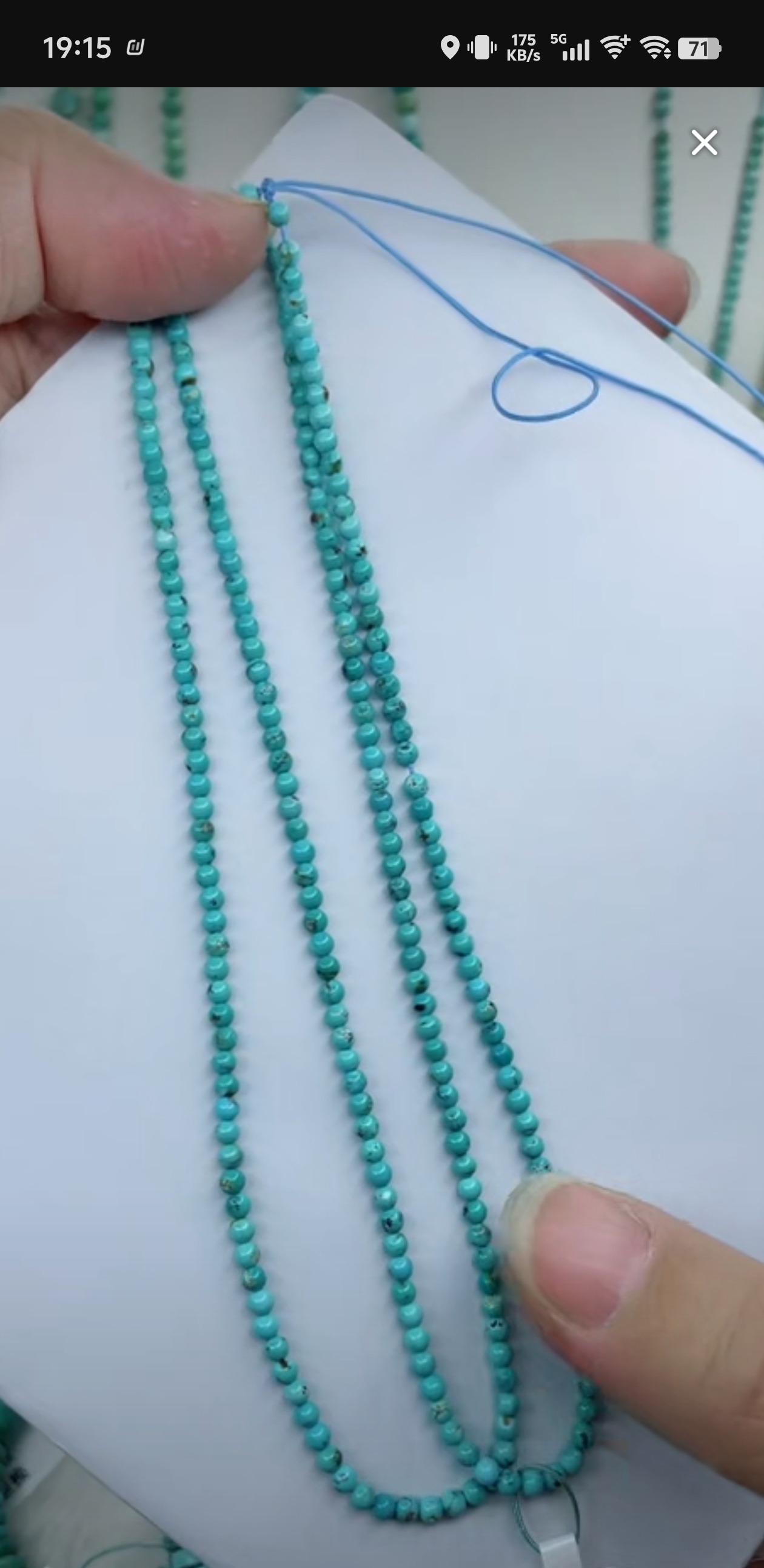 天然原矿绿松石米珠链