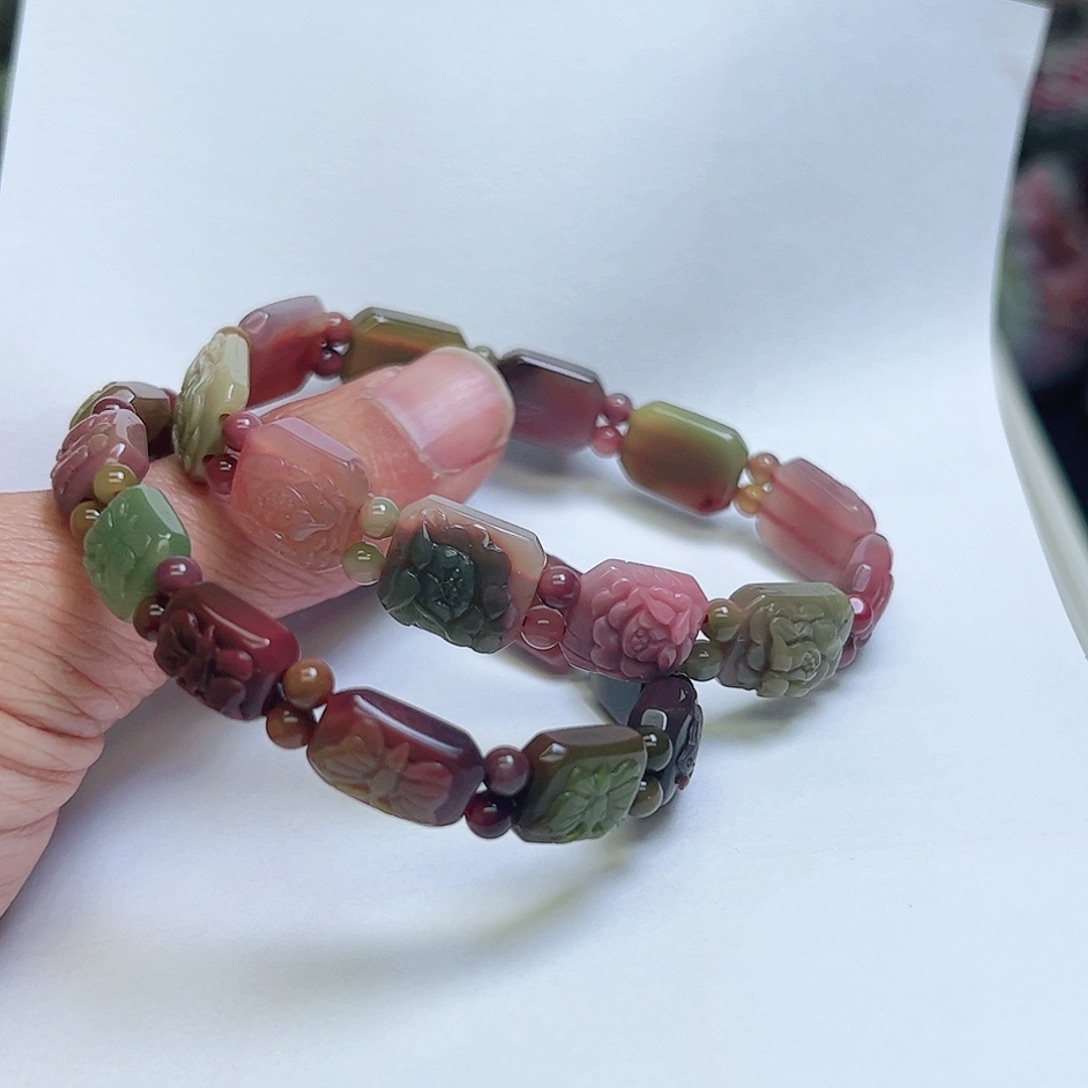 玛瑙/玉髓手串合金博**示