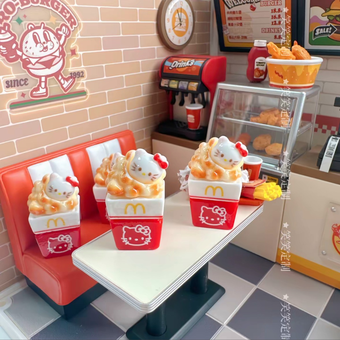 KT食玩合集【小柒精选】可爱Kitty定制食玩 凯特猫手工摆件diy树脂