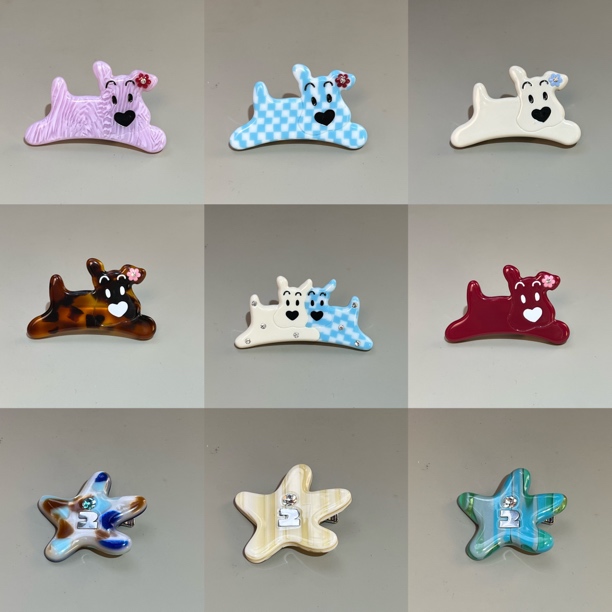 T家醋酸小狗发卡小鸭夹