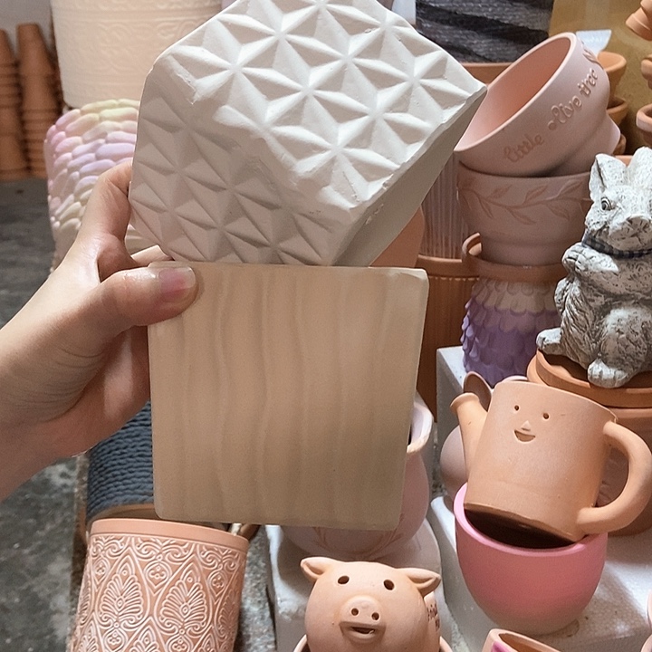 11×10波浪方盆+11×9方钻 粗陶2个