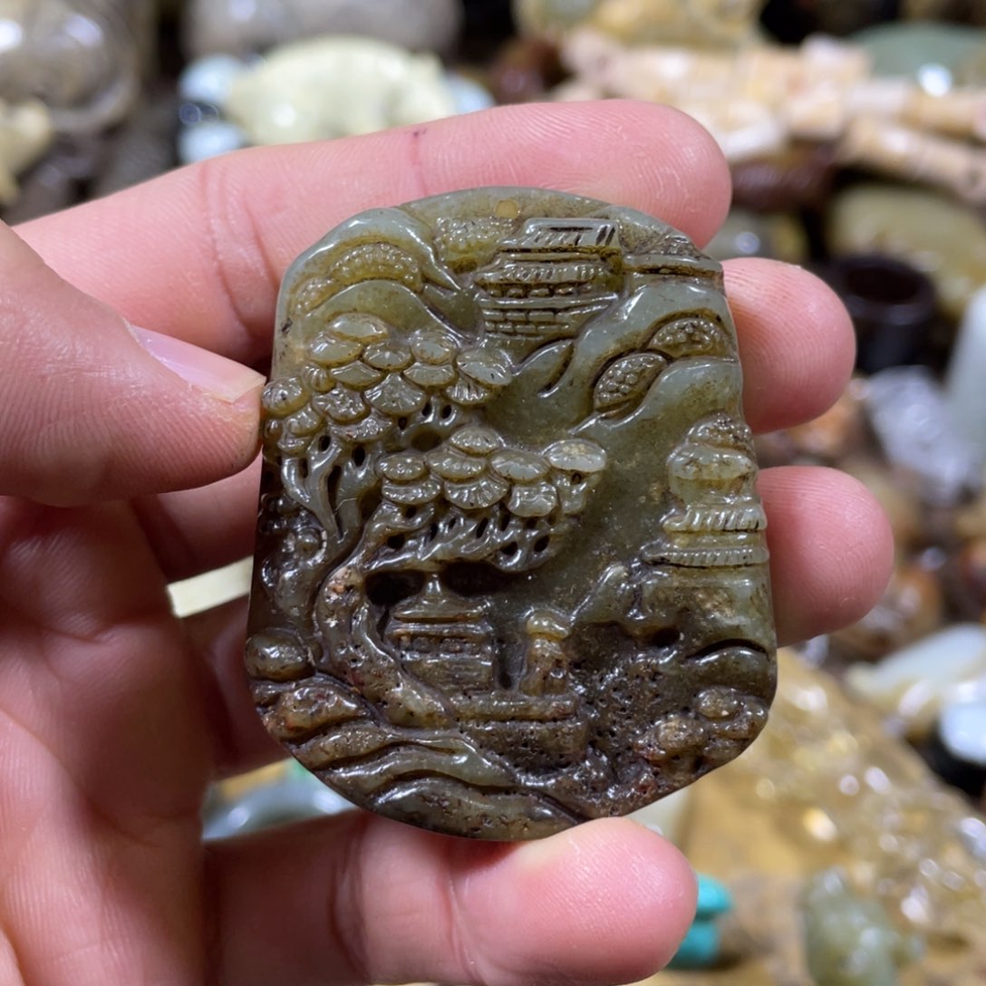 和田玉吊坠(不含链)未镶嵌