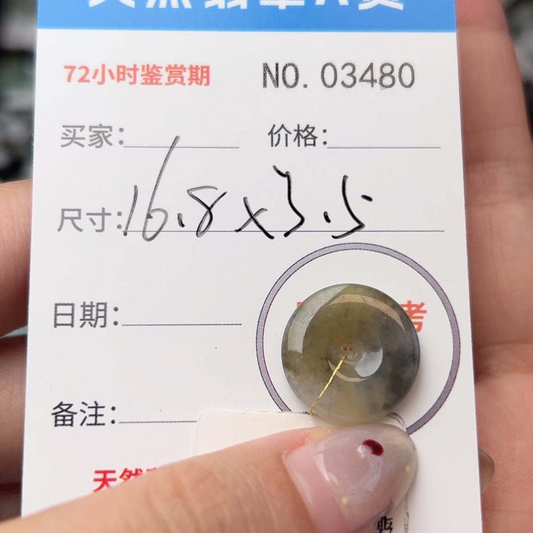 翡翠颈饰未镶嵌平安扣3480