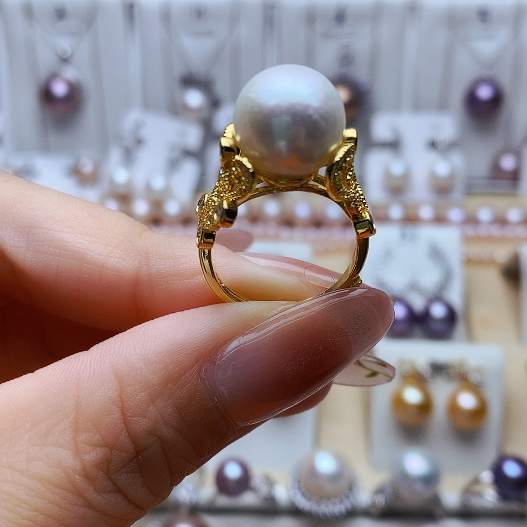淡水珍珠戒指合金