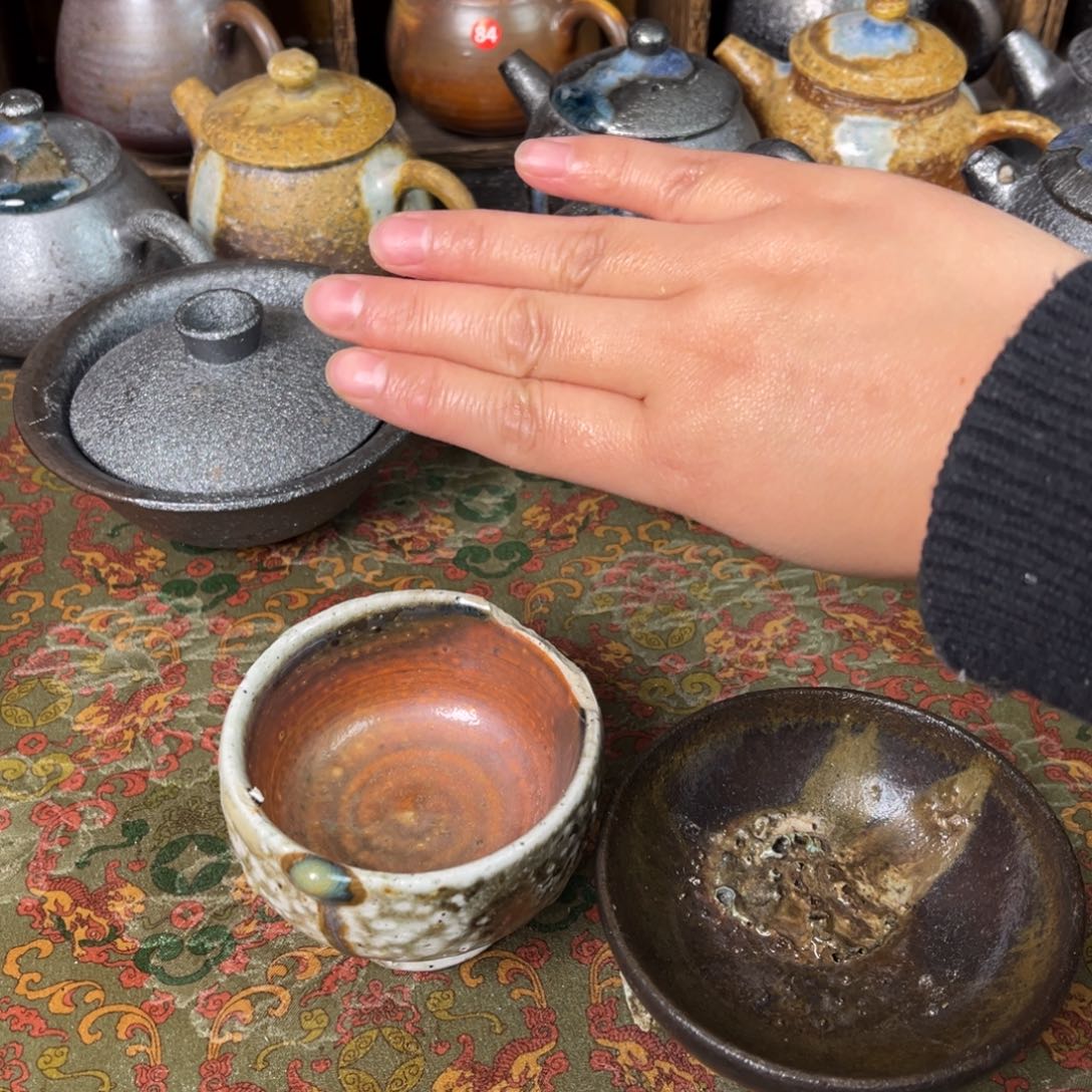 净***画柴烧茶器柴烧茶器