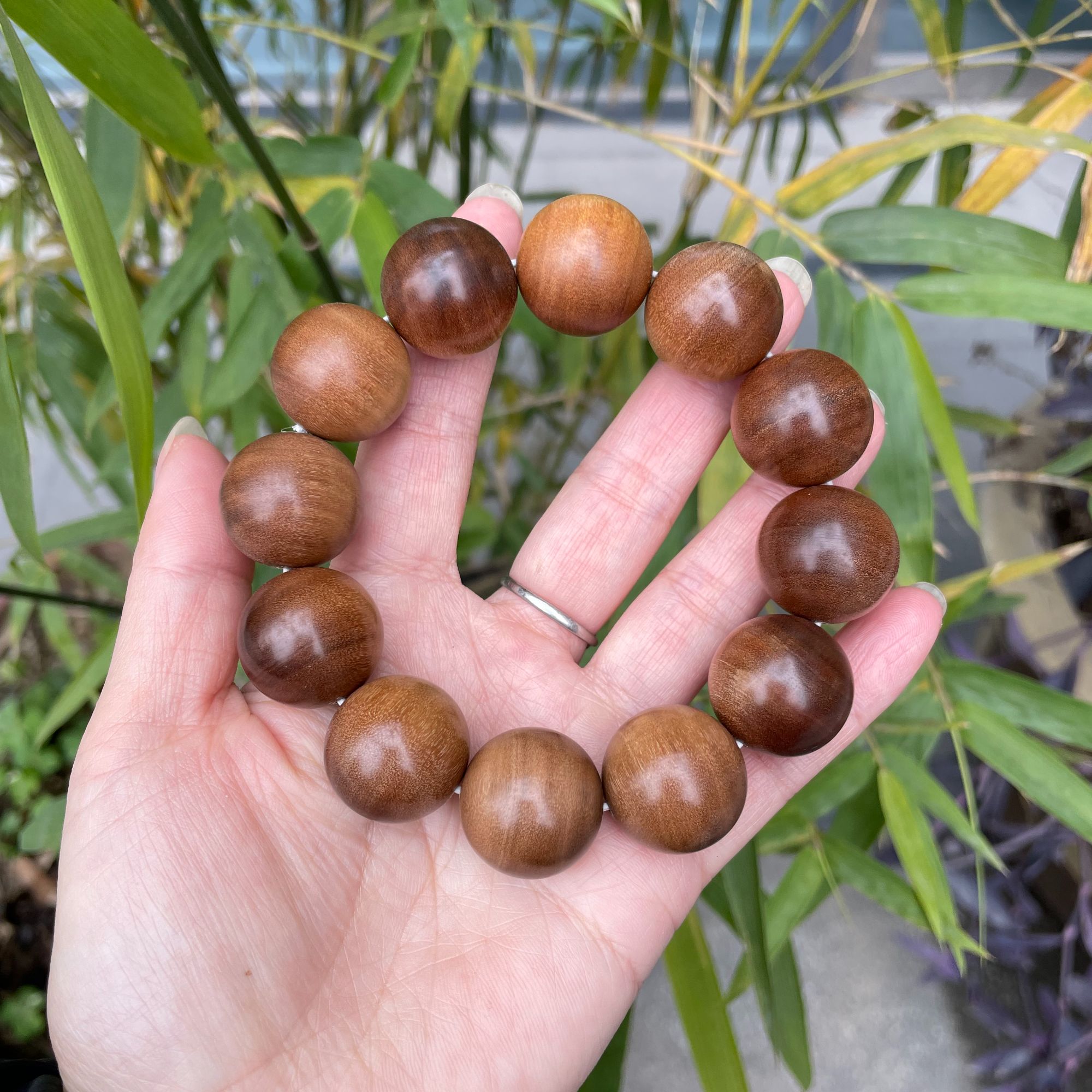 印度迈索尔正区老山檀香2.0CM沉水横纹黑肉老料奶甜凉【老良红木】