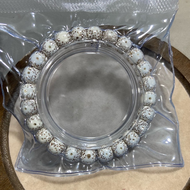 【Y191高瓷高抛】星月菩提毛感顺白大眼留白 卡10手串