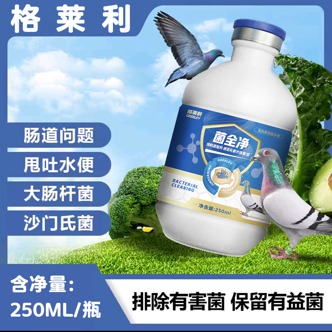  【格菜利】菌全净赛鸽种鸽幼鸽鹦鹉营养品沙门大肠杆甩拉绿便专用