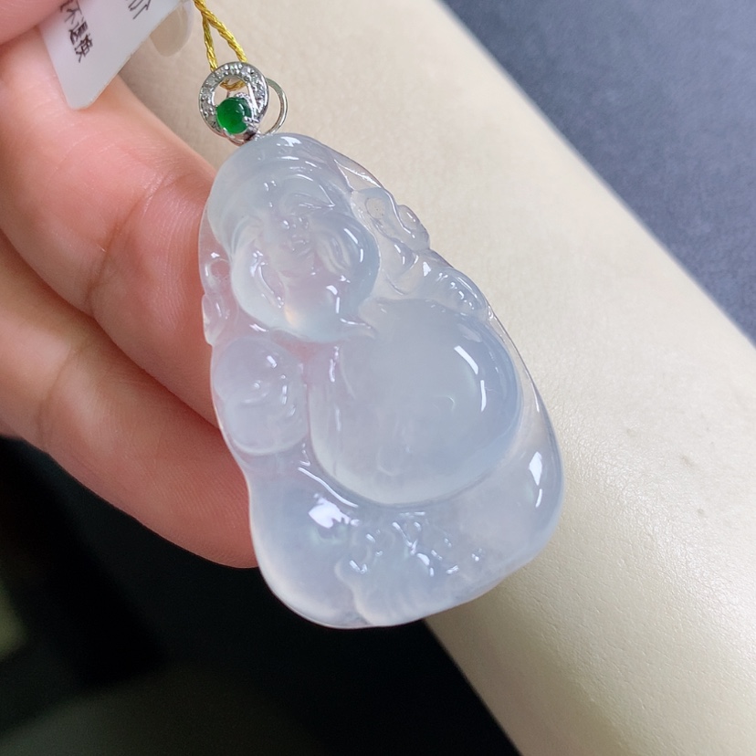 【闪购商品】翡翠颈饰18K金镶嵌财神