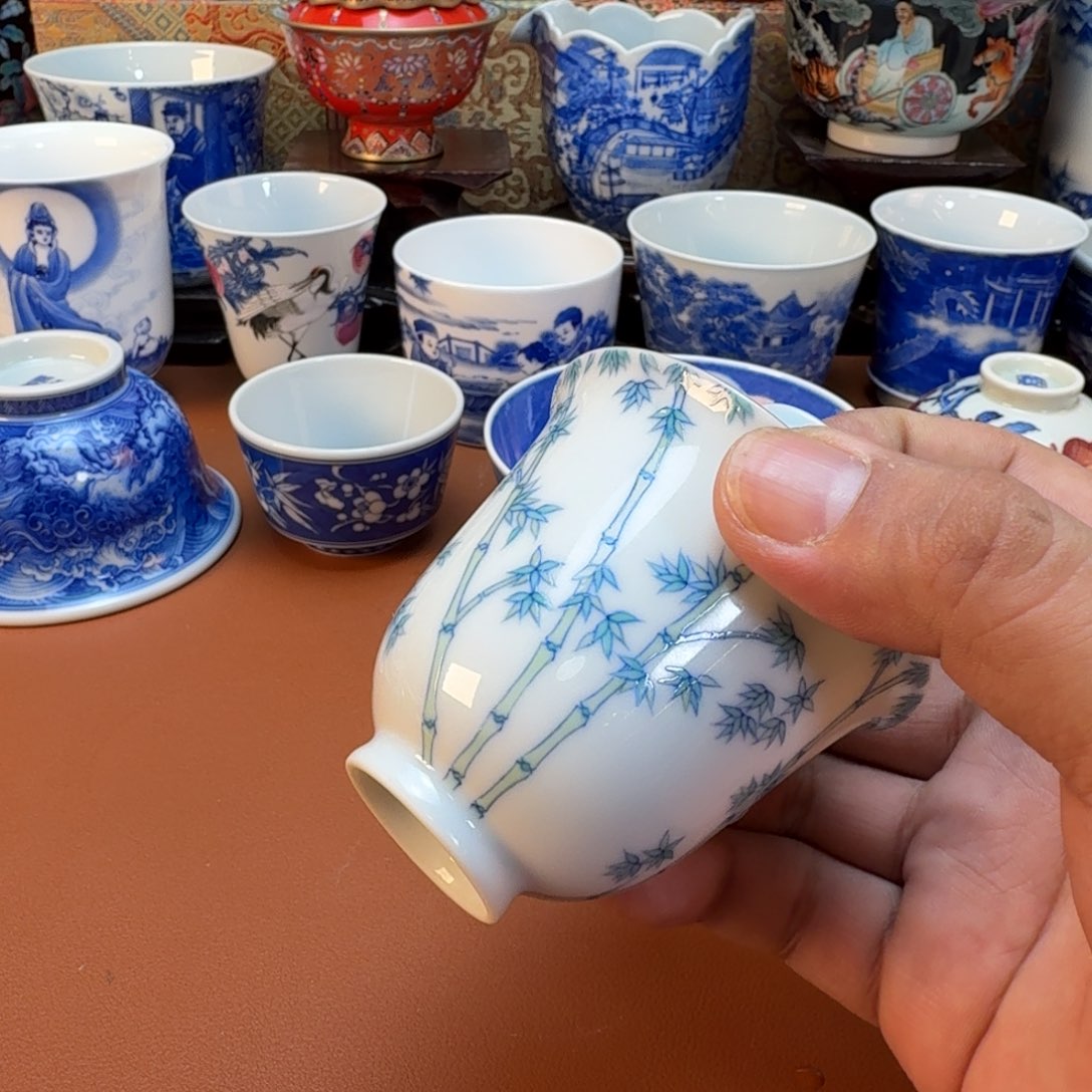 牧***l陶杯子景德镇全手工手绘陶瓷