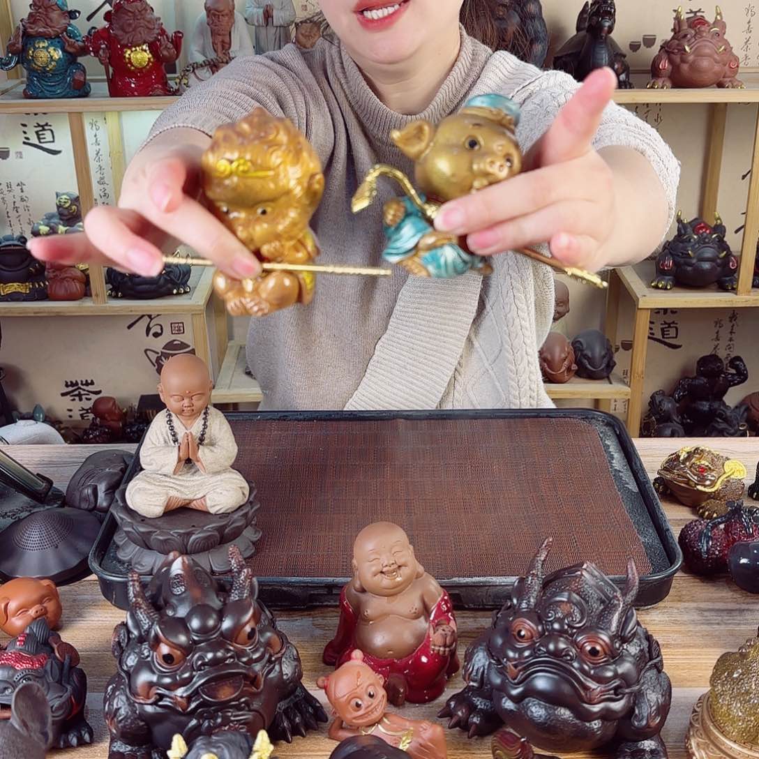 紫砂茶宠紫陶树脂茶宠摆件