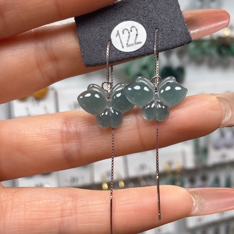 【闪购商品】翡翠耳饰银S925镶嵌耳饰