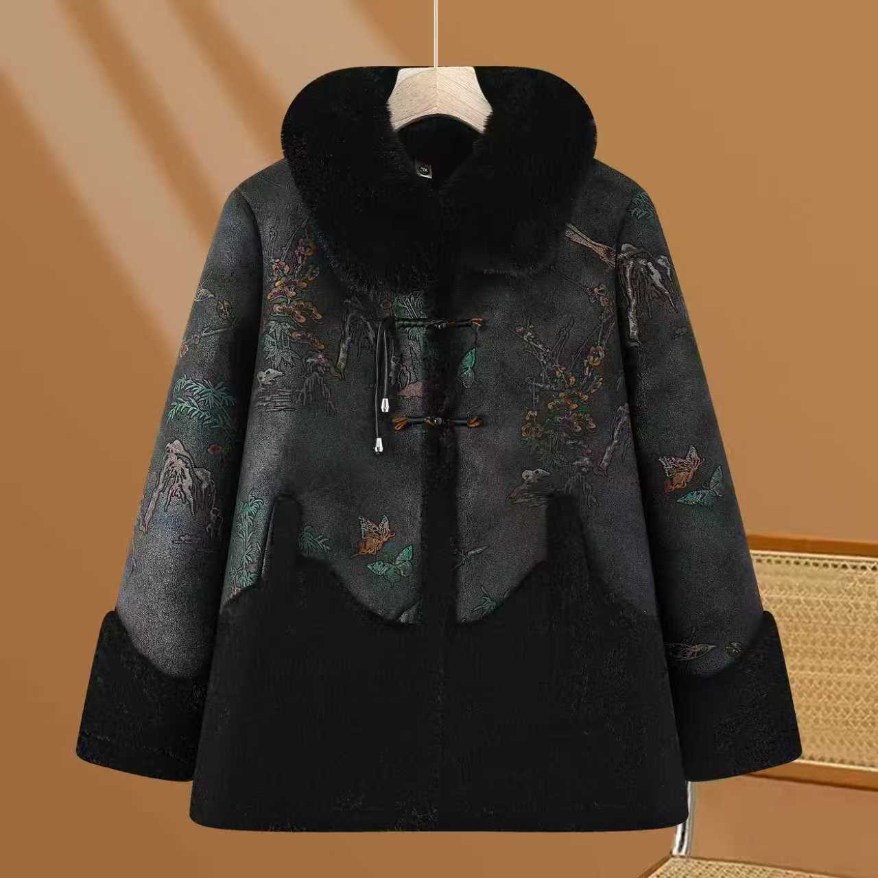 11809-奶奶装冬装新款加绒老年人女士高档老人冬季外套【李亚】