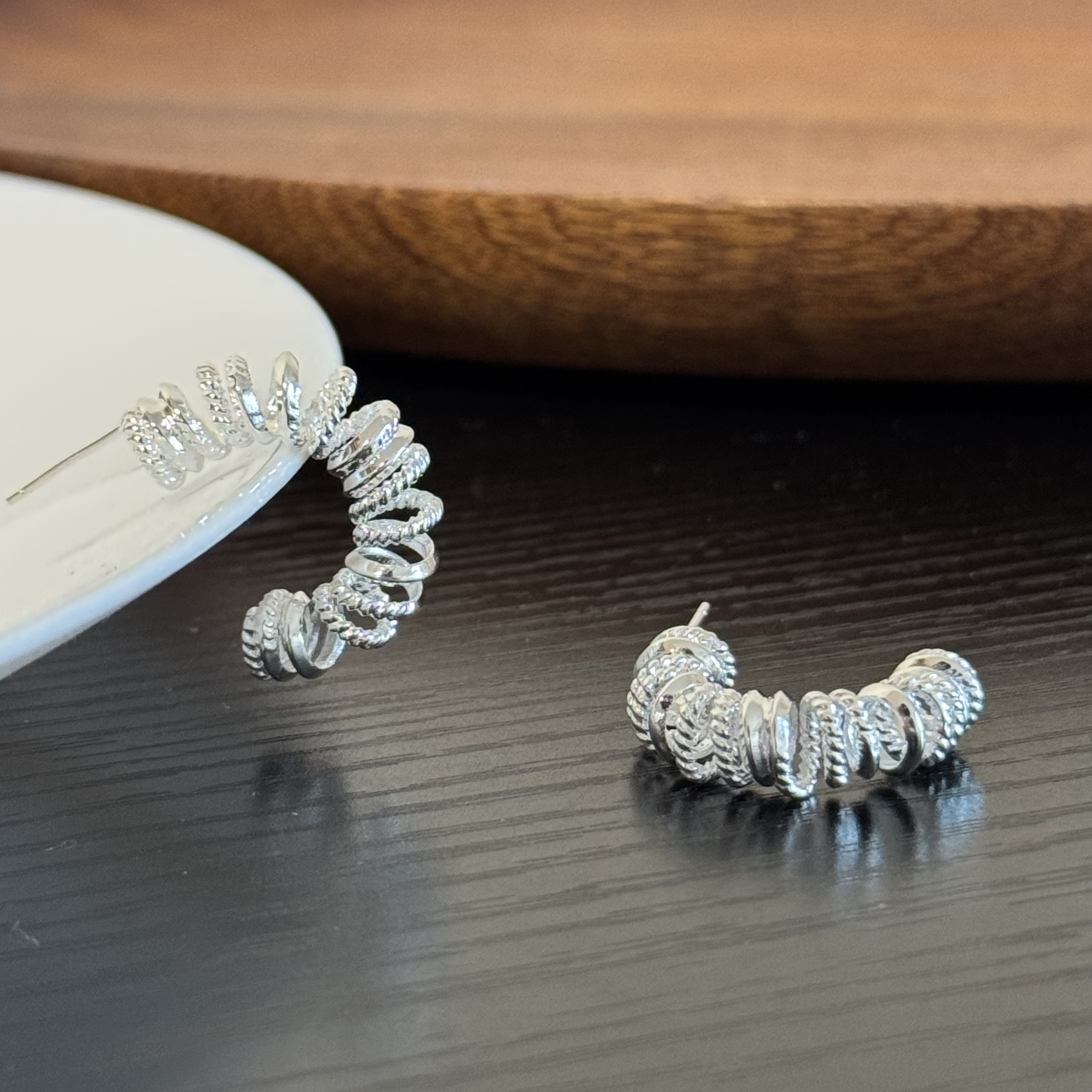 925银银制品 设计师扭线极简设计时髦个性-质感电话线c圈0210