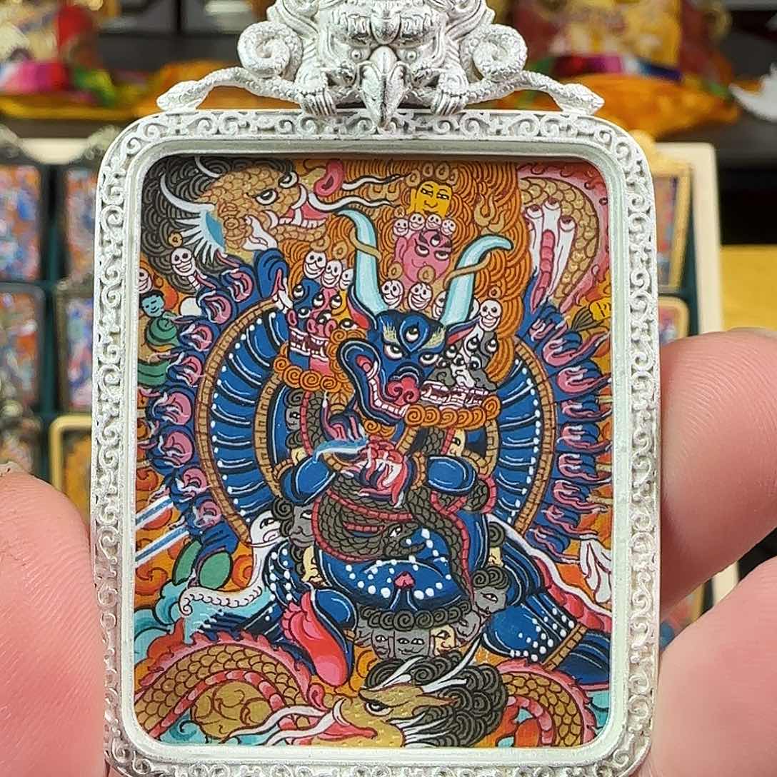 吊坠大威德唐卡，热贡纯手绘！