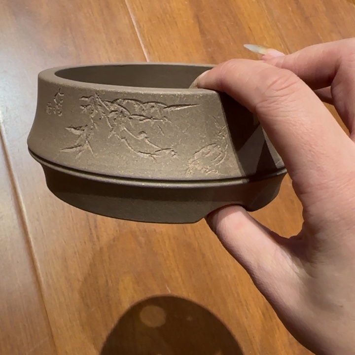 紫砂花盆半手工制作