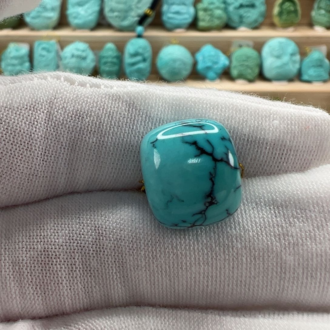 未镶嵌绿松石老型珠14x12.3mm