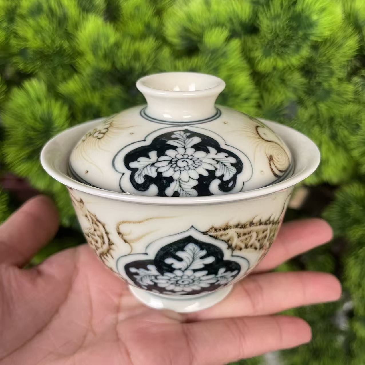 釉里金龙纹盖碗-110ML-AA1244