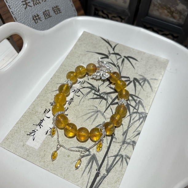 【月月家】I074天然萤石 原创黄萤石单圈10-11mm多样性发其一