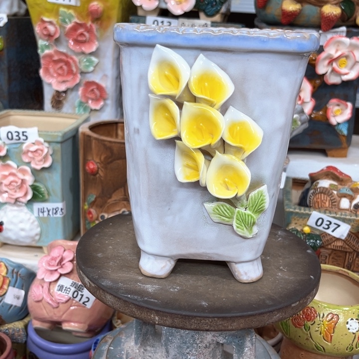 紫砂花盆粗陶材质多肉花盆