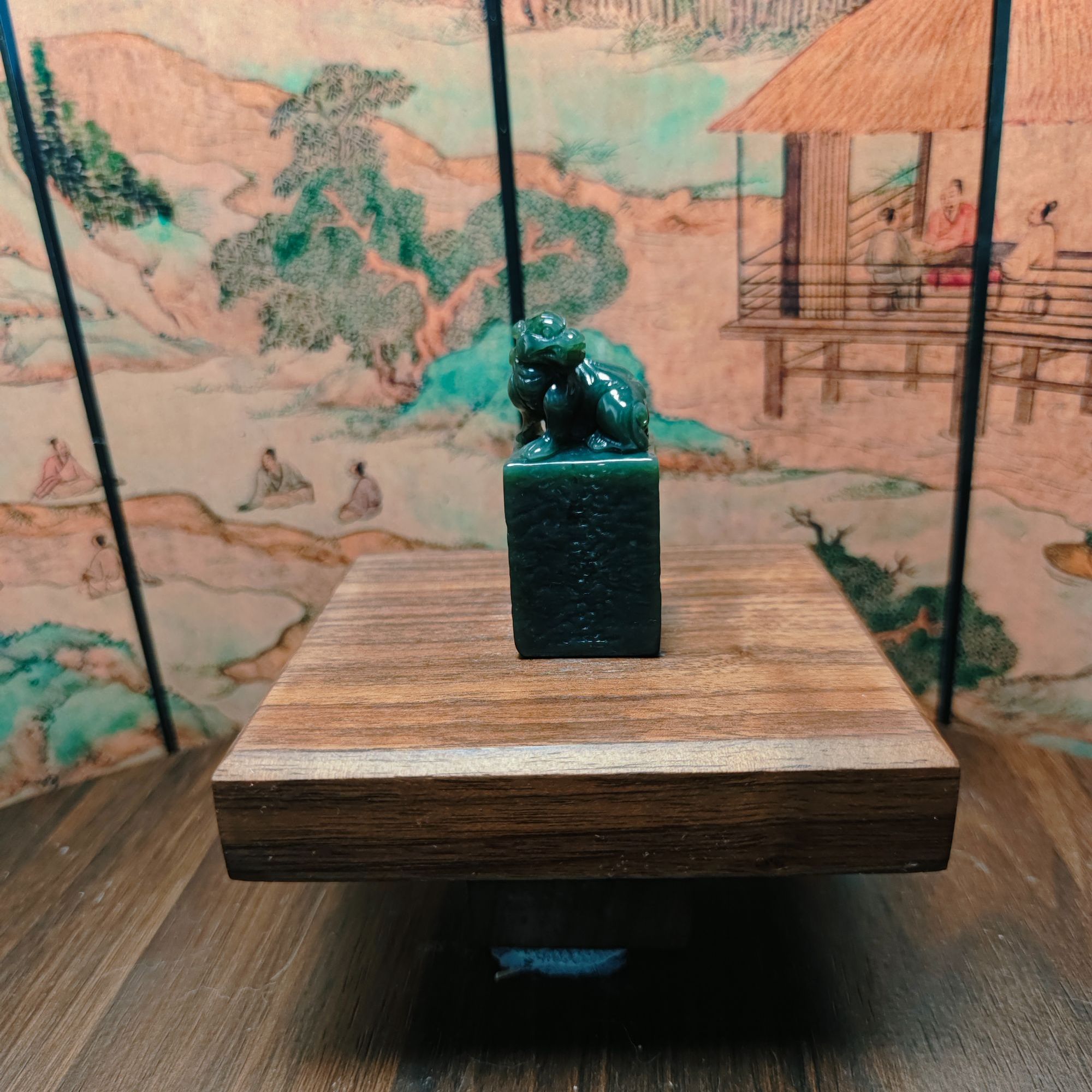 B和田玉印章手把1319