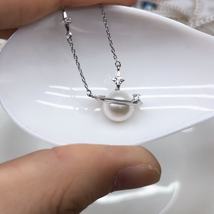 淡水珍珠银S925镶嵌颈饰