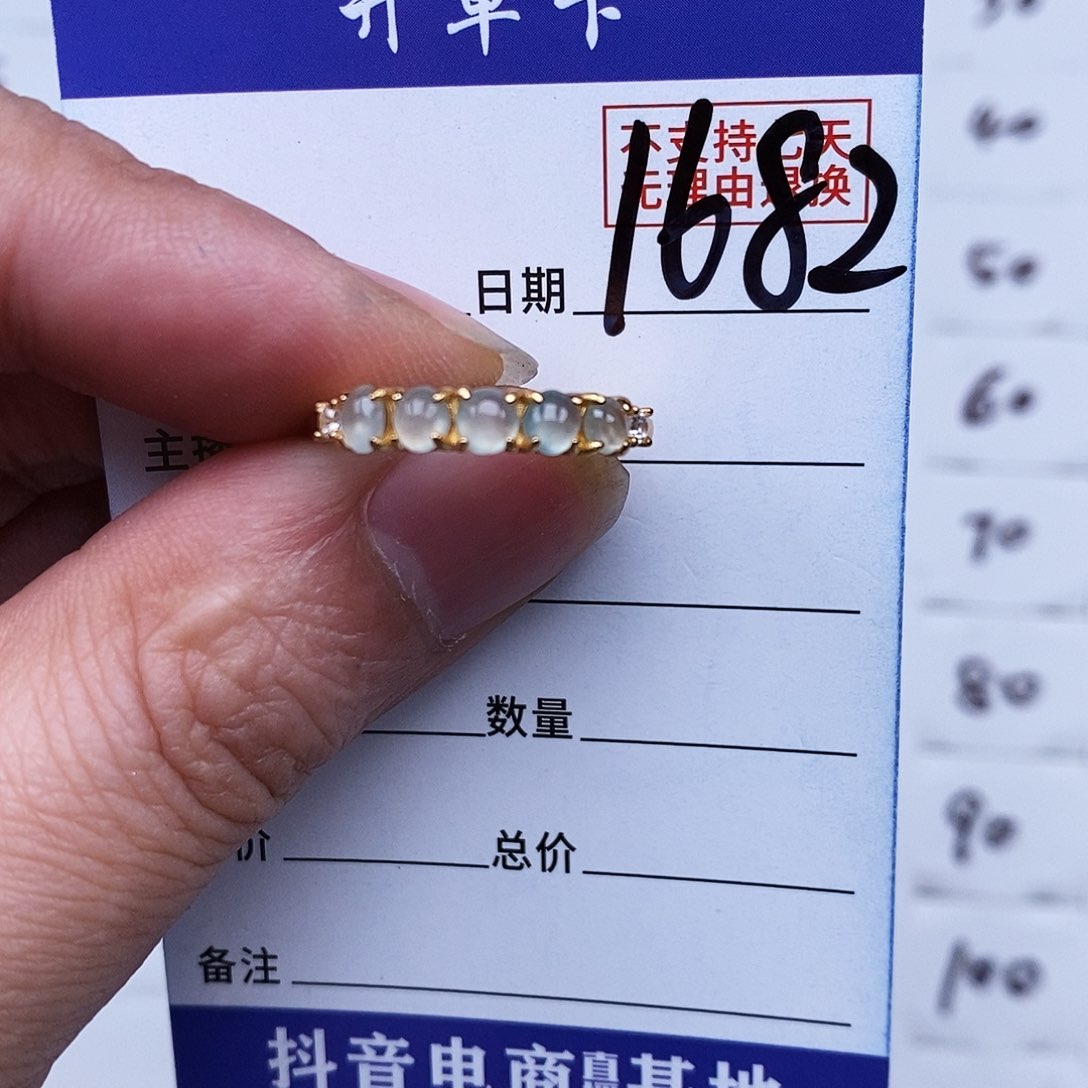 银S925镶嵌戒指翡翠戒指