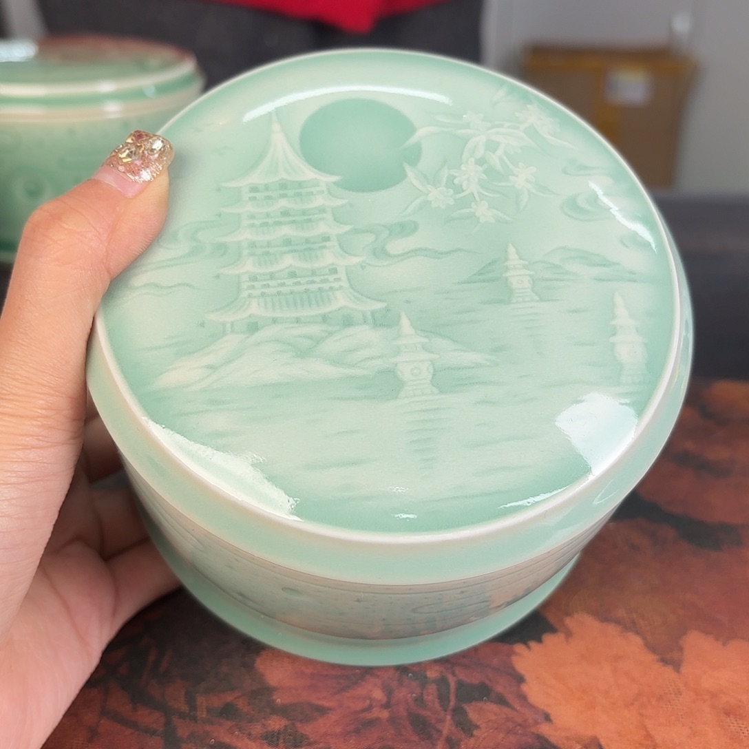 龙泉云间青瓷小米茶器