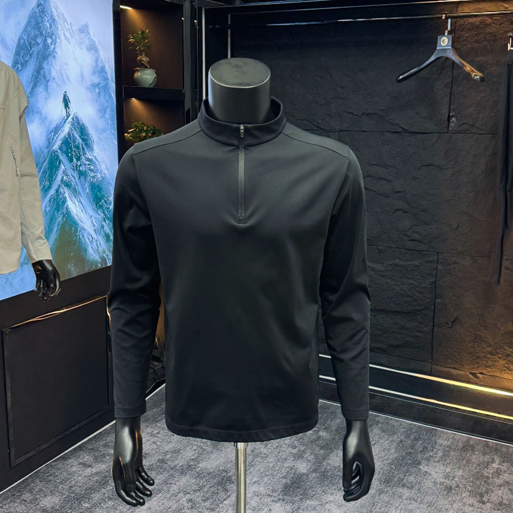 男装休闲秋冬加绒长袖立领运动T恤