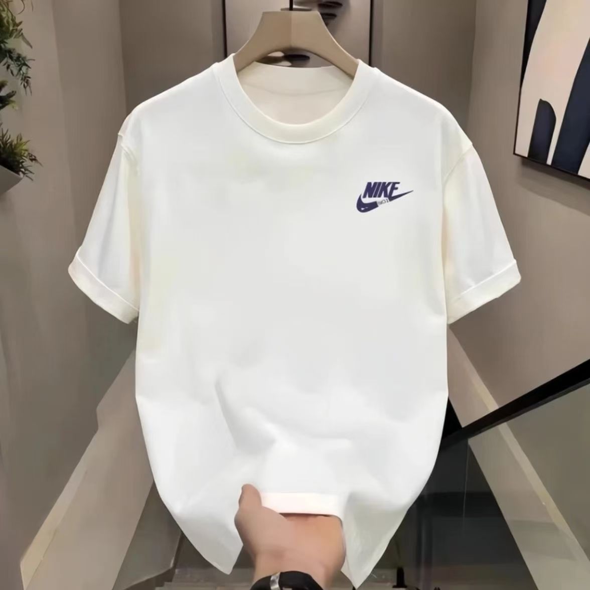 夏季圆领半袖上衣印花T恤时尚夏季休闲韩版潮流ins情侣春夏款