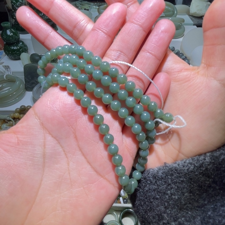 圆***圈和田玉未镶嵌手链