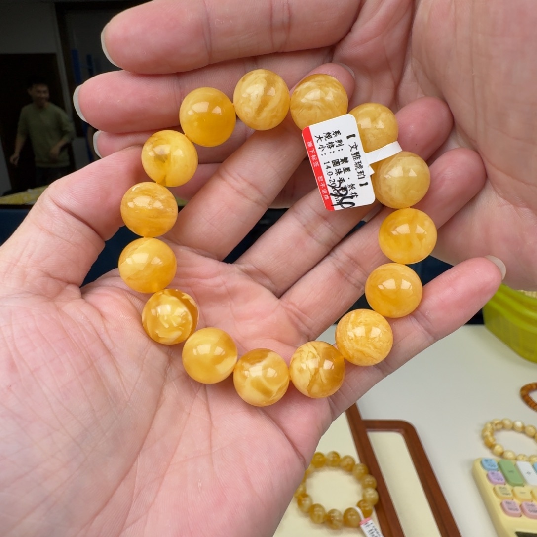 琥珀未镶嵌手链蜜蜡手串