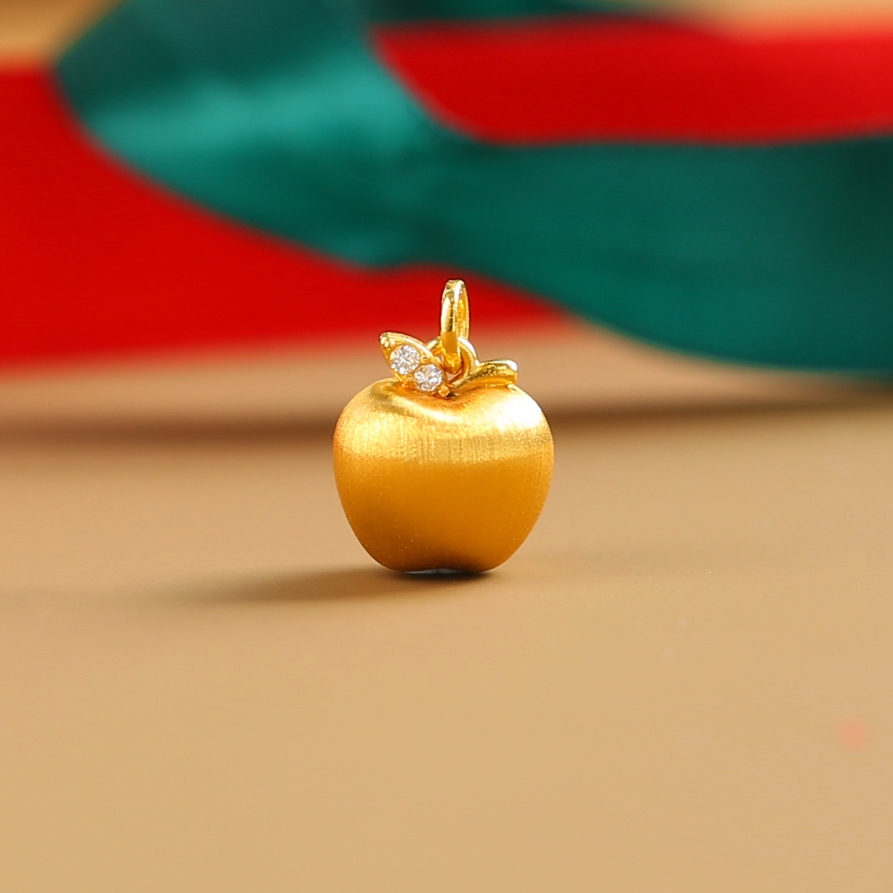 【倩倩专属】18k金布契拉提拉丝平安果滴流（不含链）平平安安