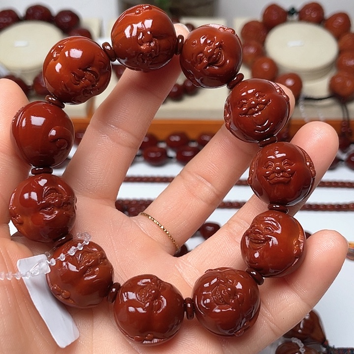 橄榄核手串清*十分开心