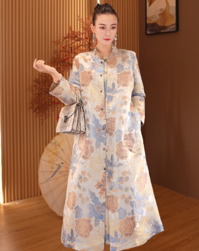 盛世蓝颜|新中式改良款双面穿女装中长款风衣2025B991夏秋