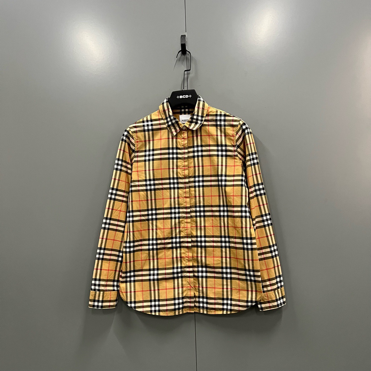 95新 BURBERRY/博柏利 （jp）224 经典格纹长袖衬衫 38码