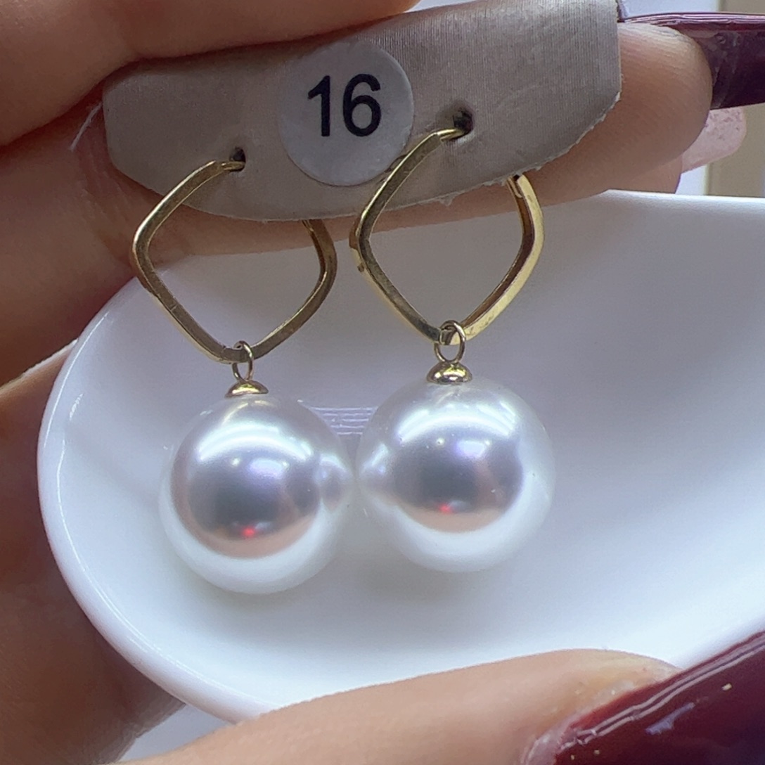 淡水珍珠耳饰18K金镶嵌