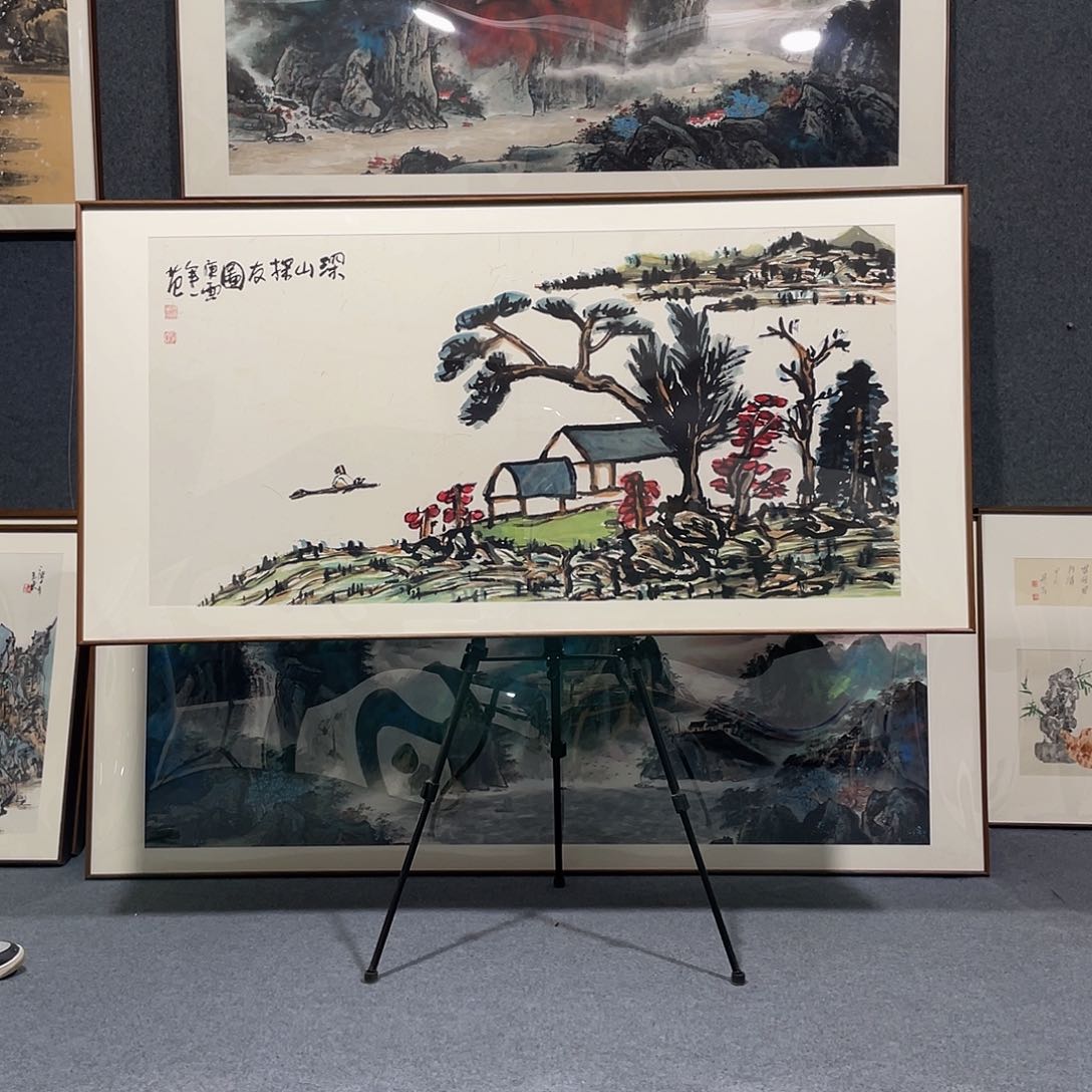 国画手绘作品带框