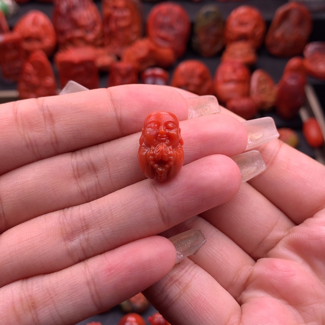 南红玛瑙南红川料弥勒佛12mm未镶嵌?****柔