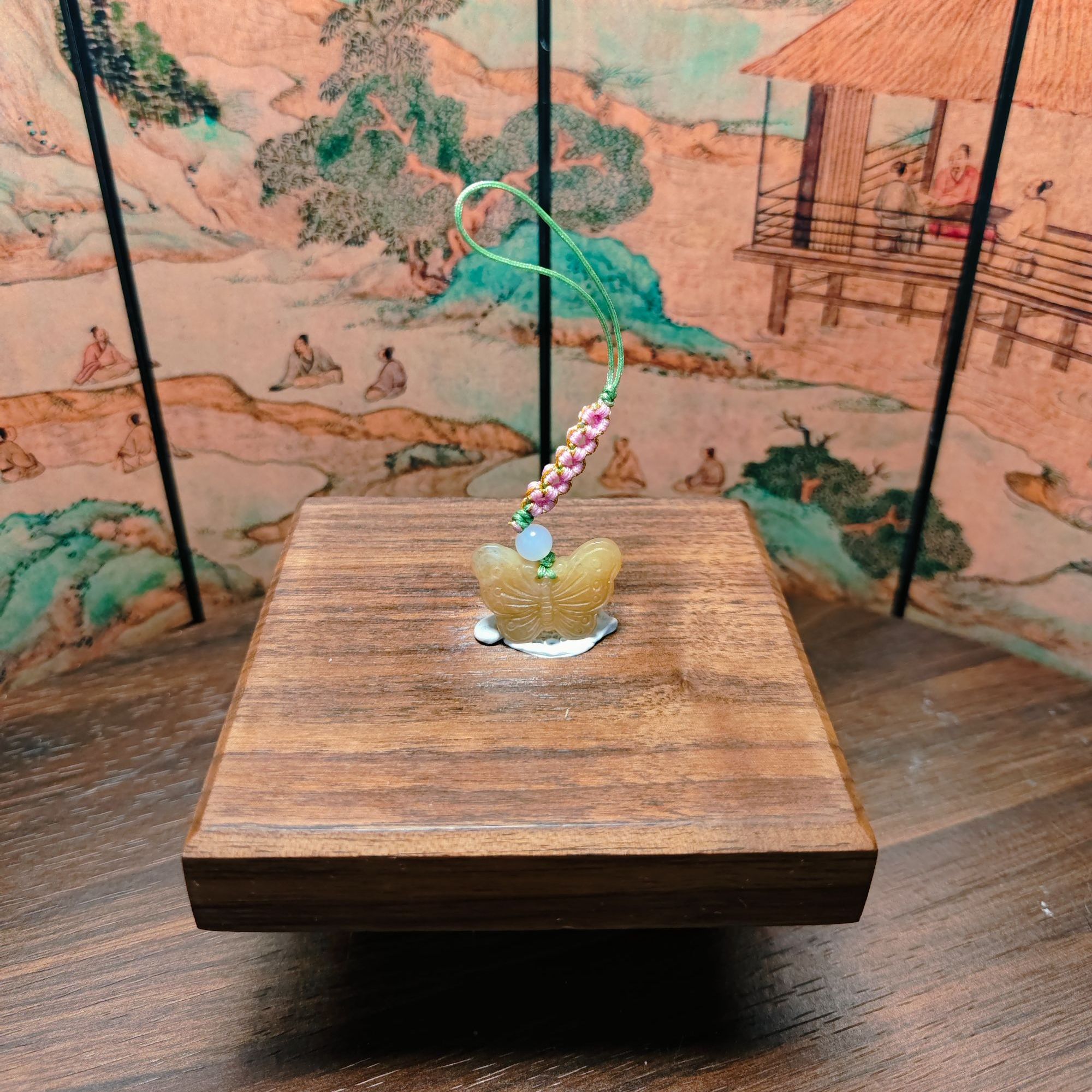 Y和田玉蝴蝶钥匙扣1954