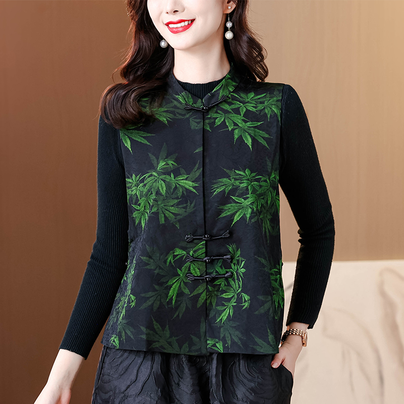 国风唐装马甲女士春秋装2025新款妈妈外搭无袖坎肩上衣新中式马夹