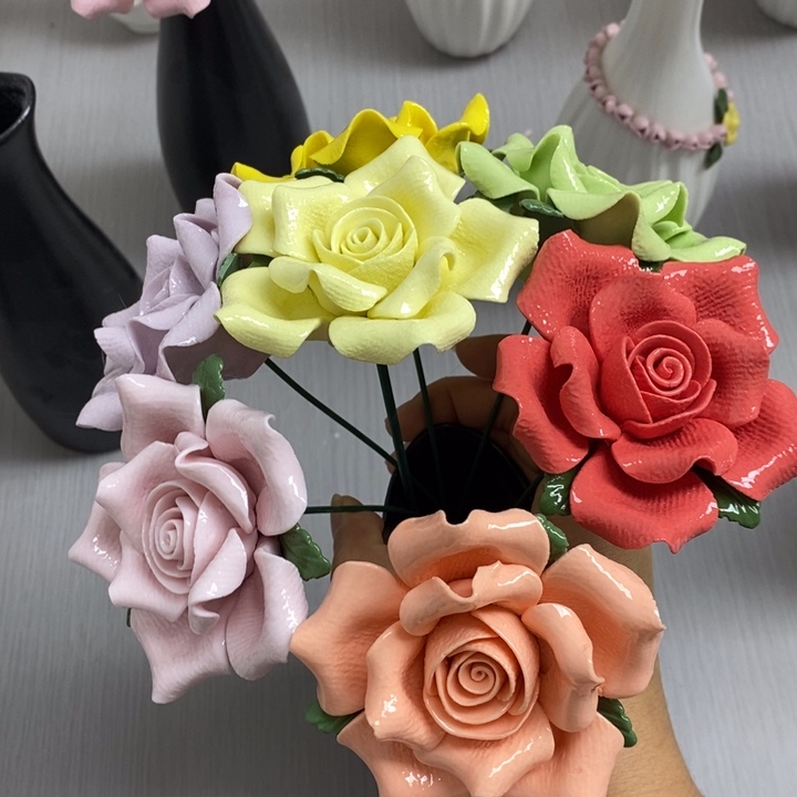 陶瓷陶瓷材料7朵组合