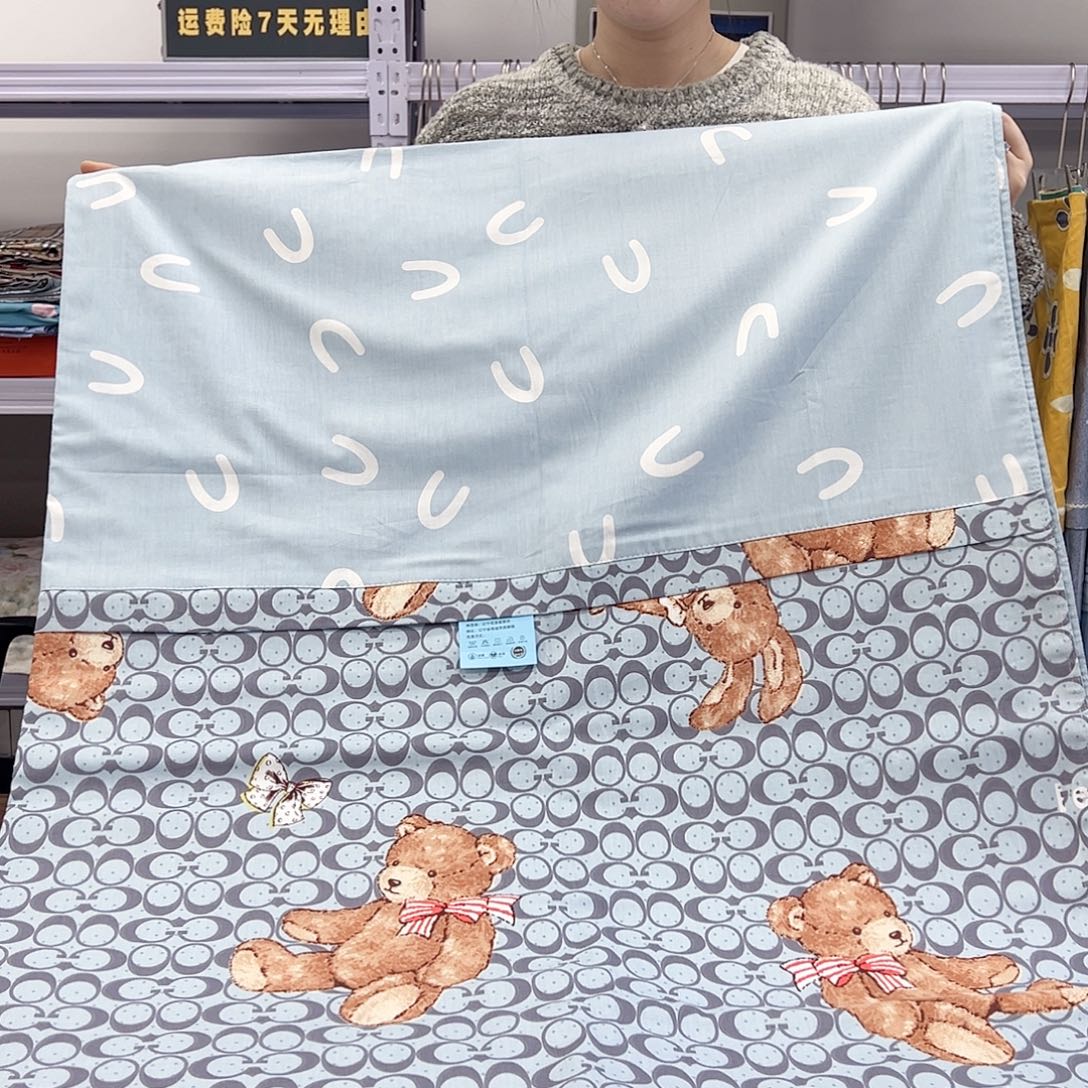 棉棉棉玩偶兔蓝色被罩