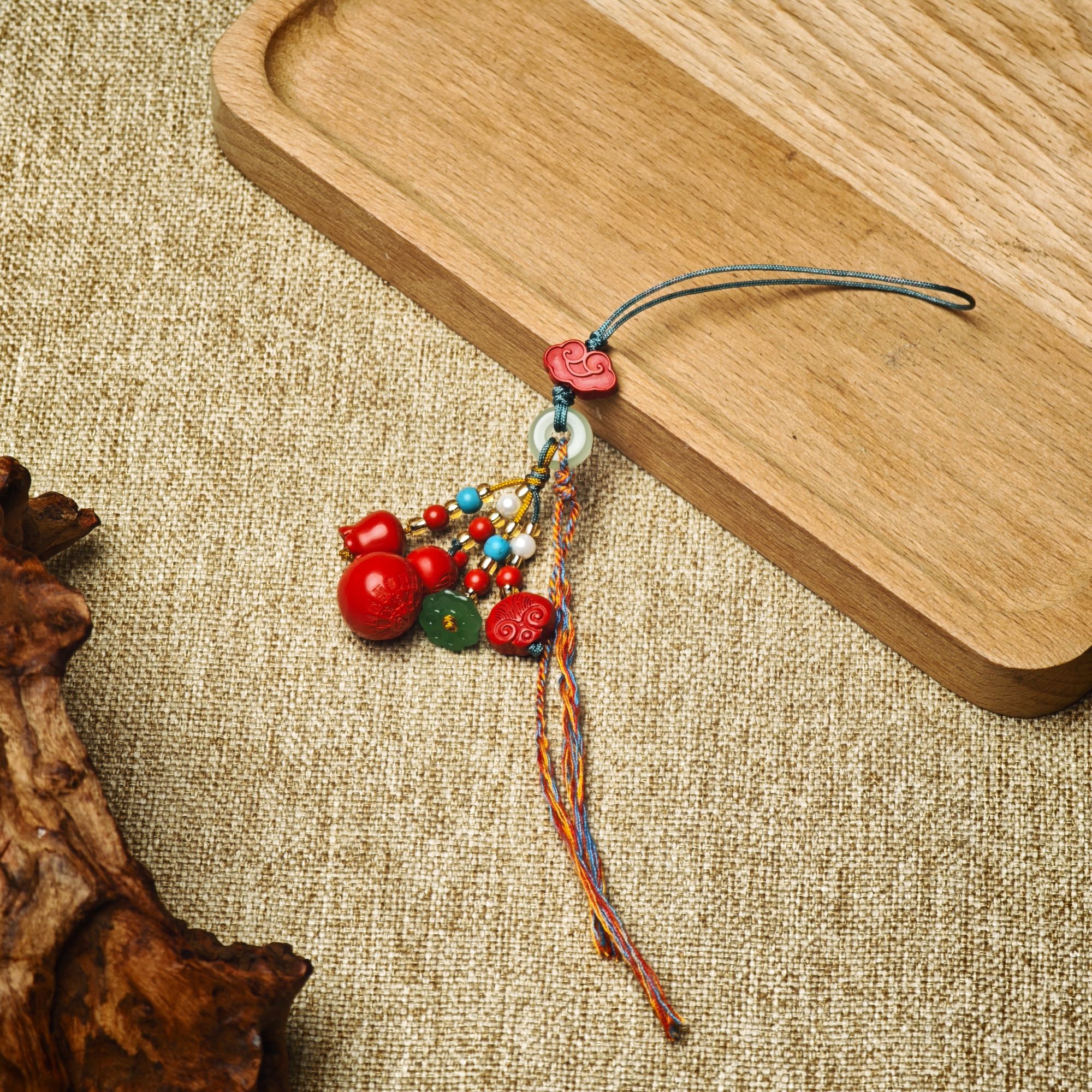 含辰砂工艺品【普陀山欢喜】朱砂挂件（发货多样性一件）ZSRY0339