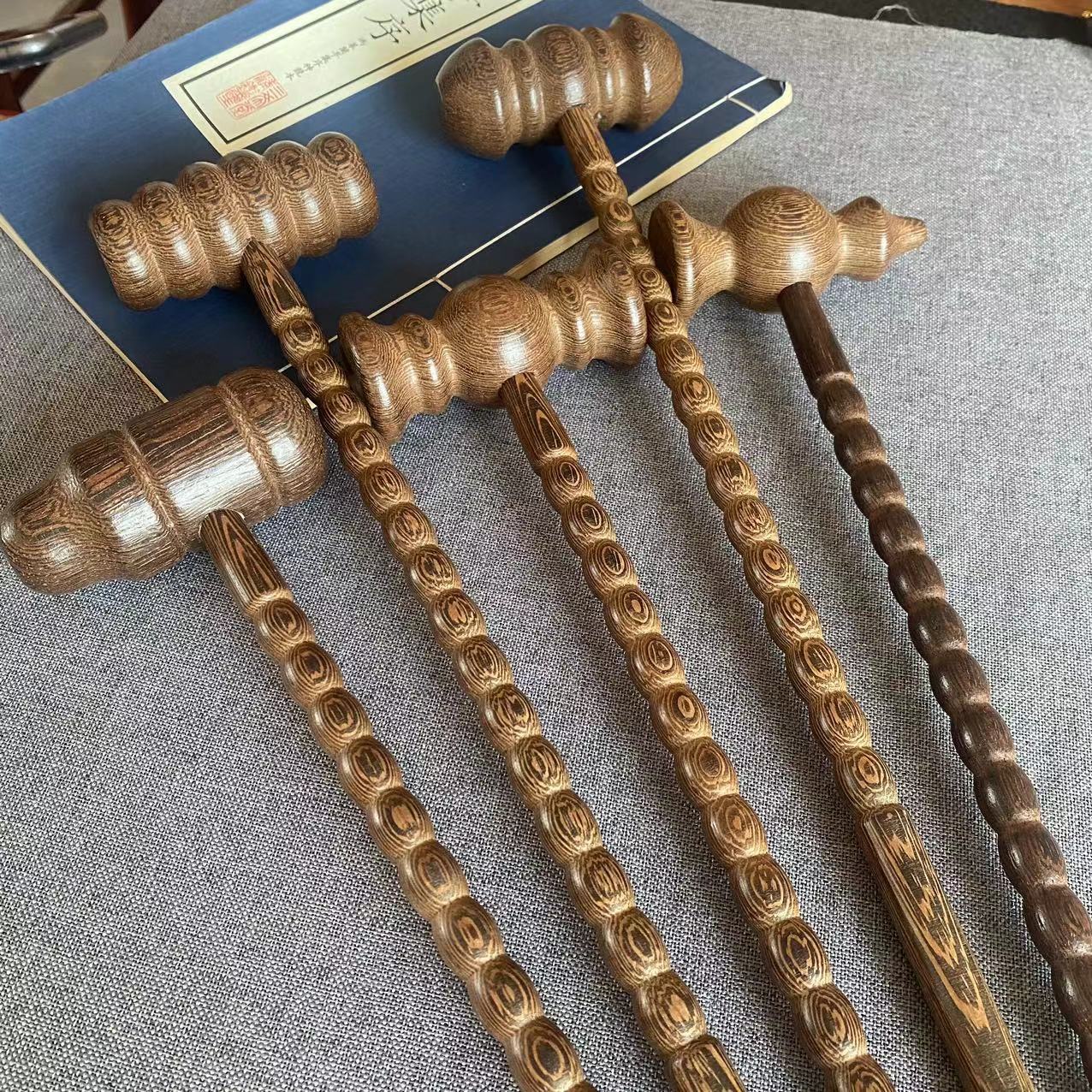 鸡翅木敲背锤实木按摩点穴拍打颈部腿部腰部缓解全身酸痛老人健身