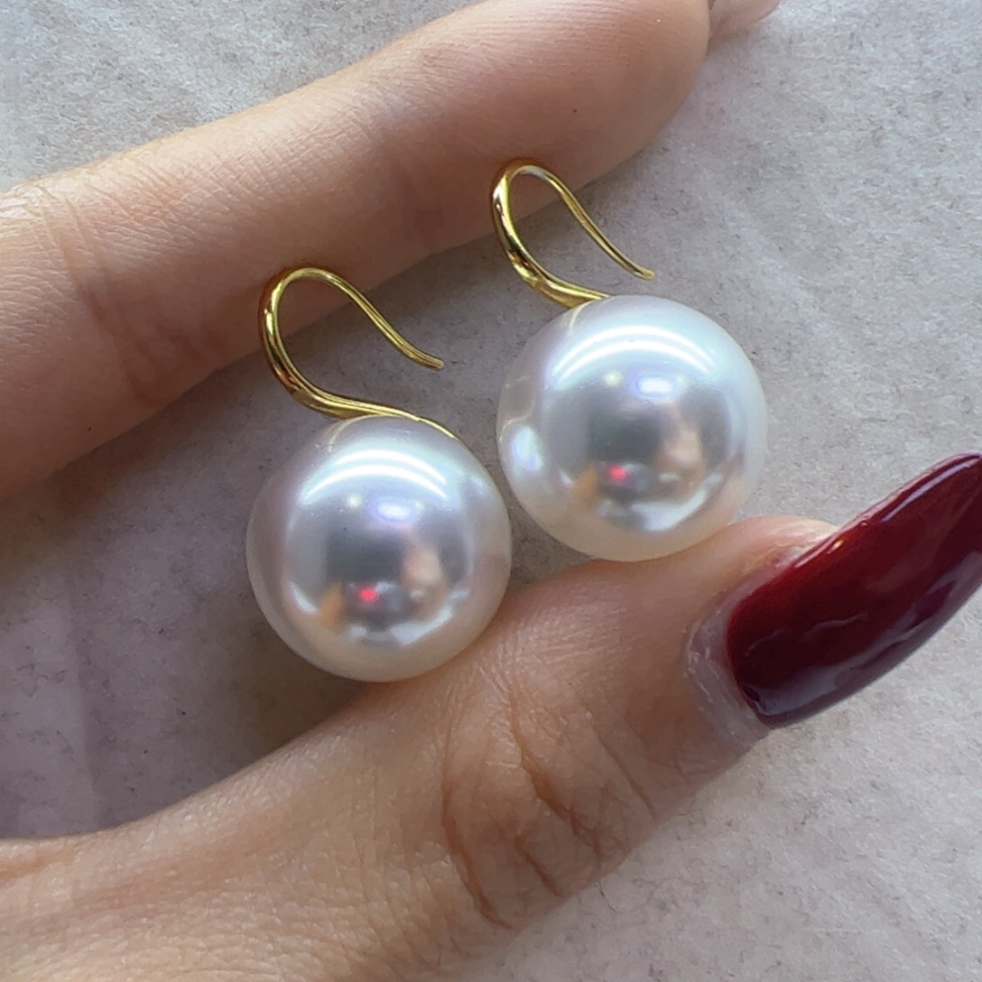 淡水珍珠耳饰18K金镶嵌