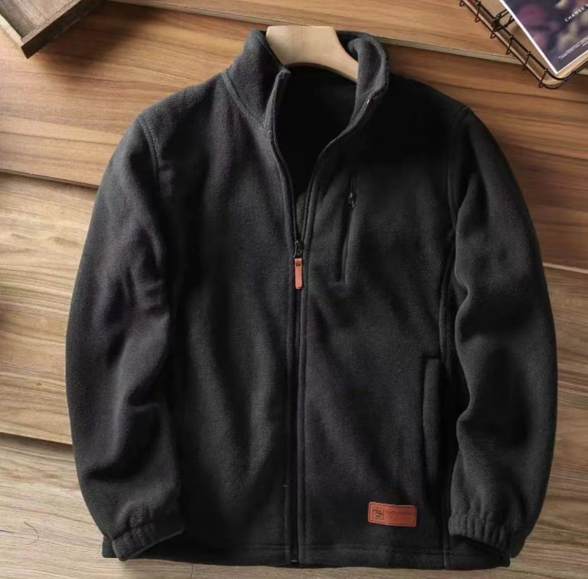 √口碑货 日单抓绒衣秋冬新款男士双面摇粒绒立领拉链夹克外套