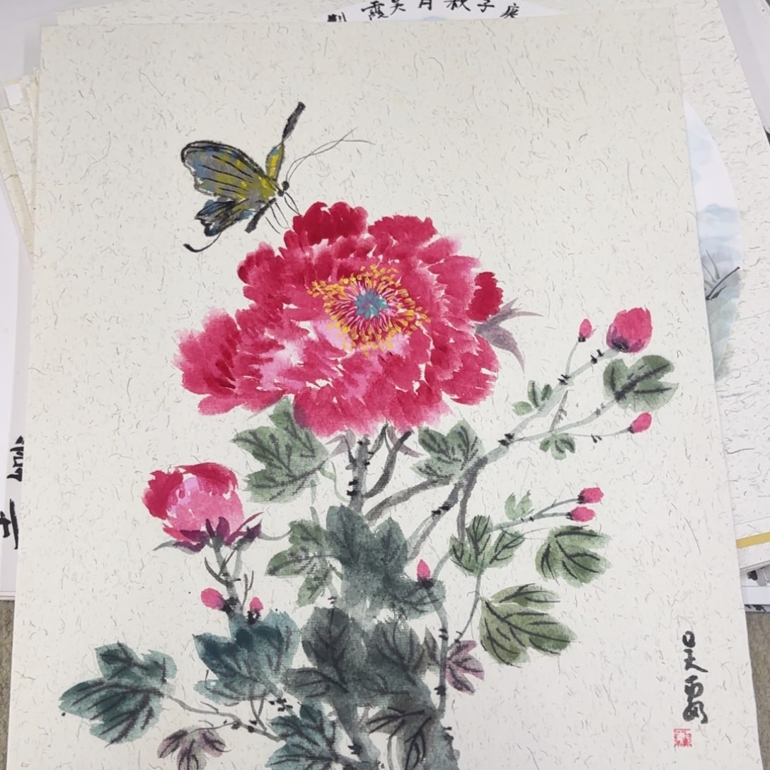 国画吴霞卡纸作品艺
